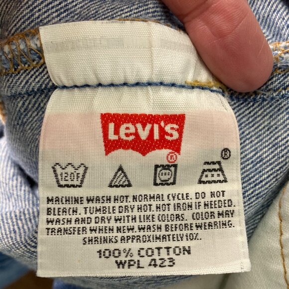 Levi's Vintage 501 Button Fly Original Straight Leg Fit Wide PatchBlue Jeans 36x - Picture 12 of 16